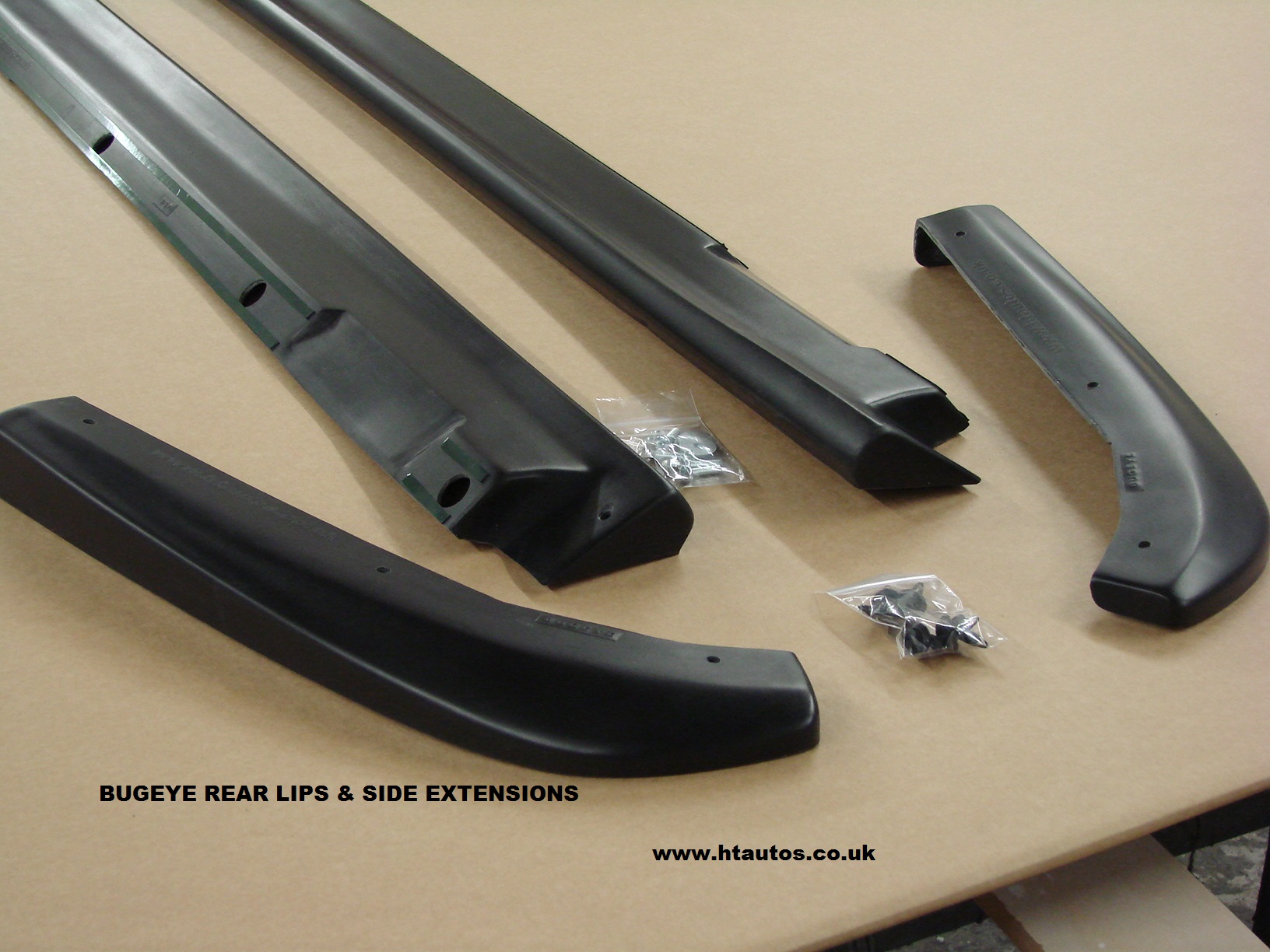 Impreza BUGEYE STi WRX 2001-02 Side skirt Extensions & Rear Lips. PU